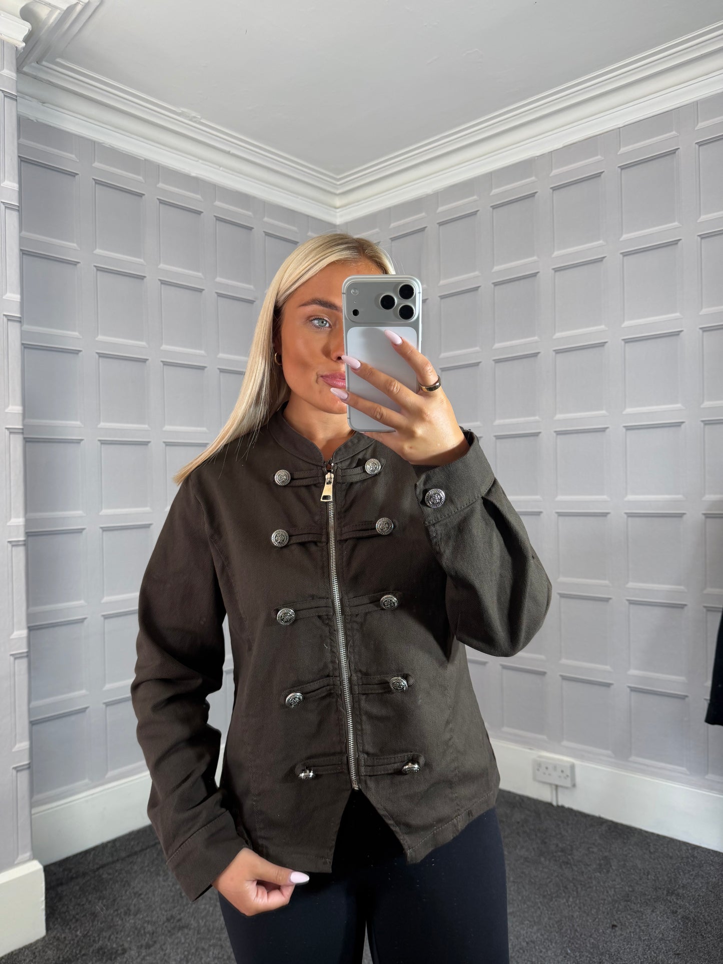 Chocolate Military Style Jacket