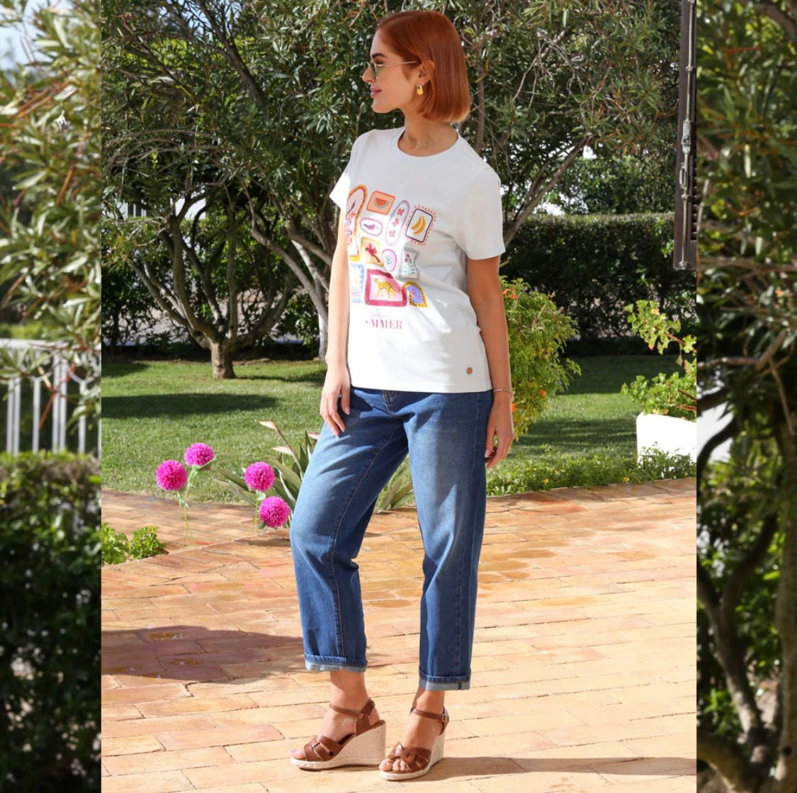 Rant & Rave - 'Samantha’ Mid Blue Relaxed Straight Leg Jean