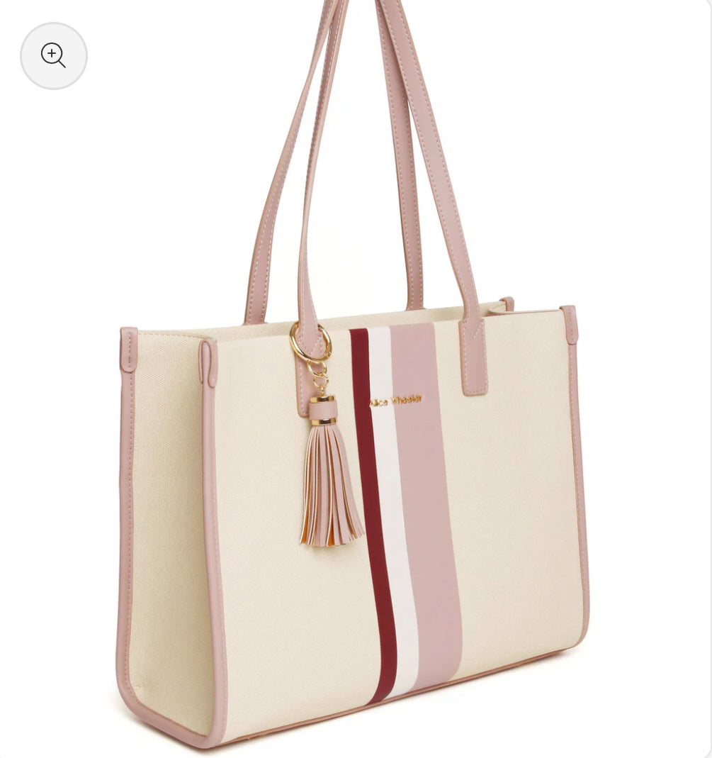 Alice Wheeler - Pink Stripe Amalfi Tote Bag