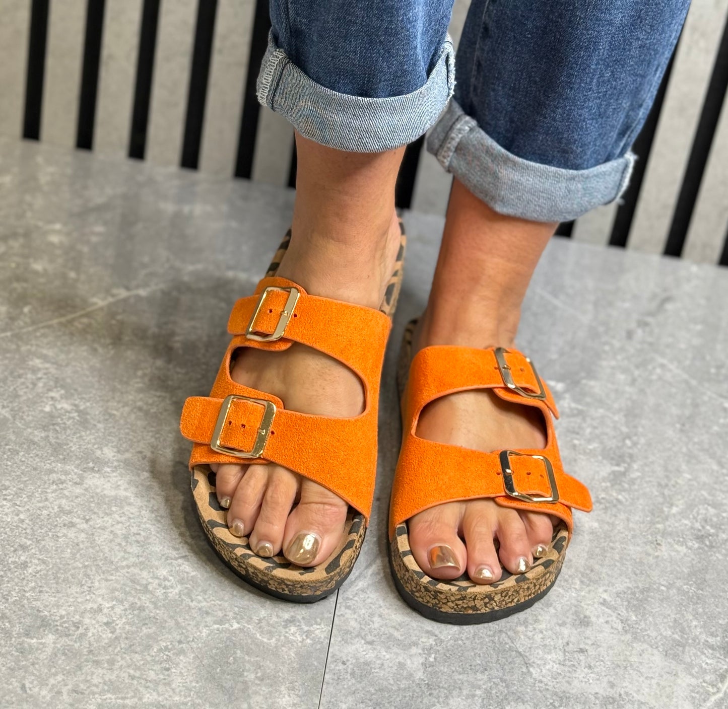 Lunar - 'Pecan’ Orange Double Buckle Slider