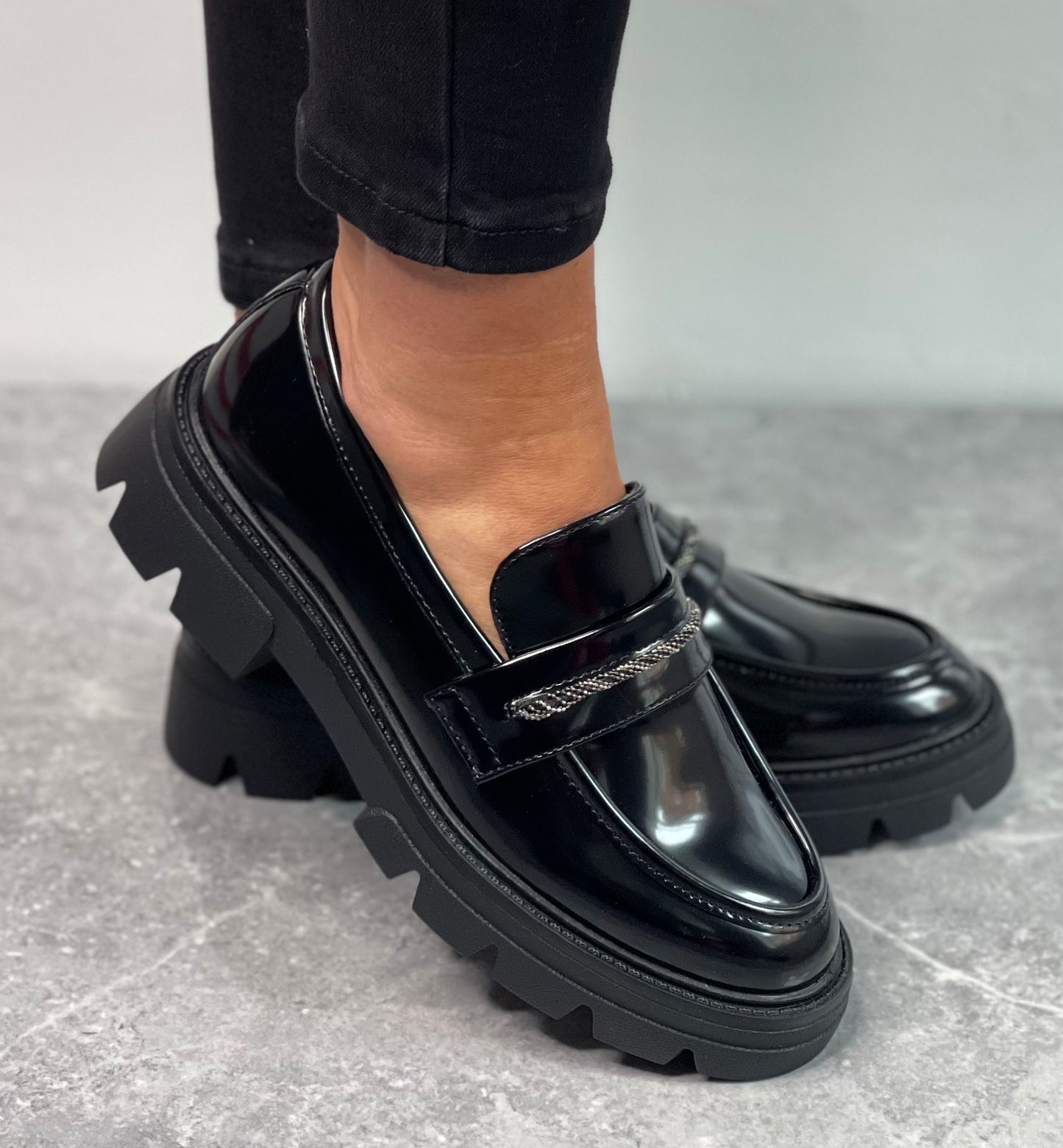 S Oliver - Black Patent Loafer