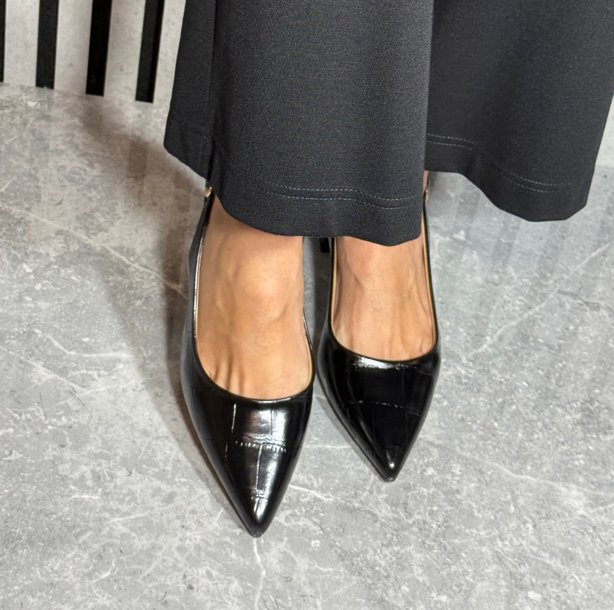 Lotus - 'Annalise' Black Court Shoe