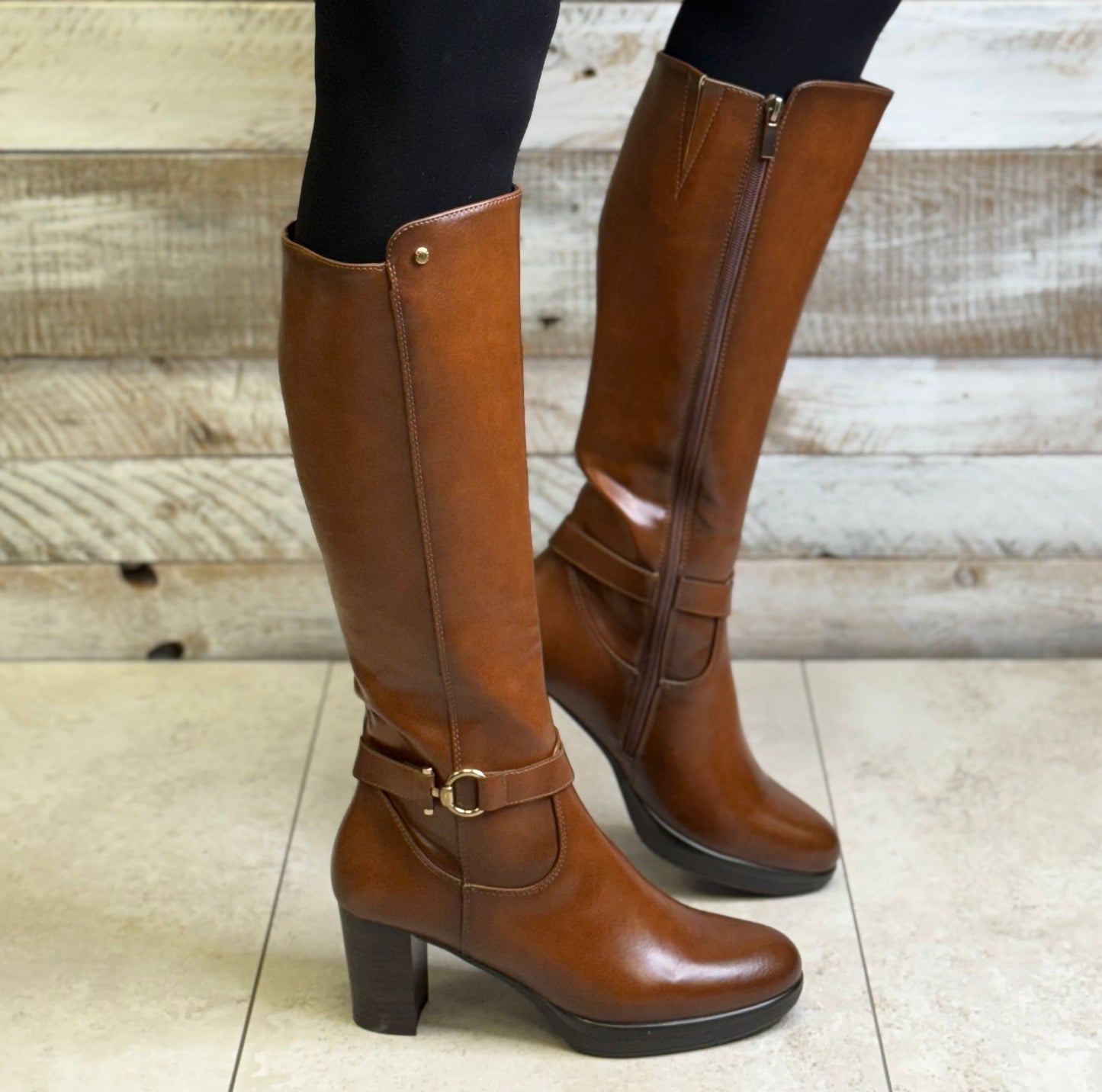 Patrizio Como - 'Linz' Carmelo Long Leather Boot
