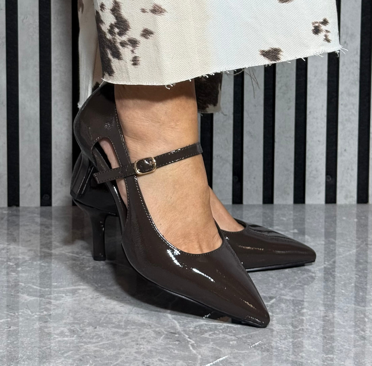 Marco Tozzi - Mocca Patent Strap Heel