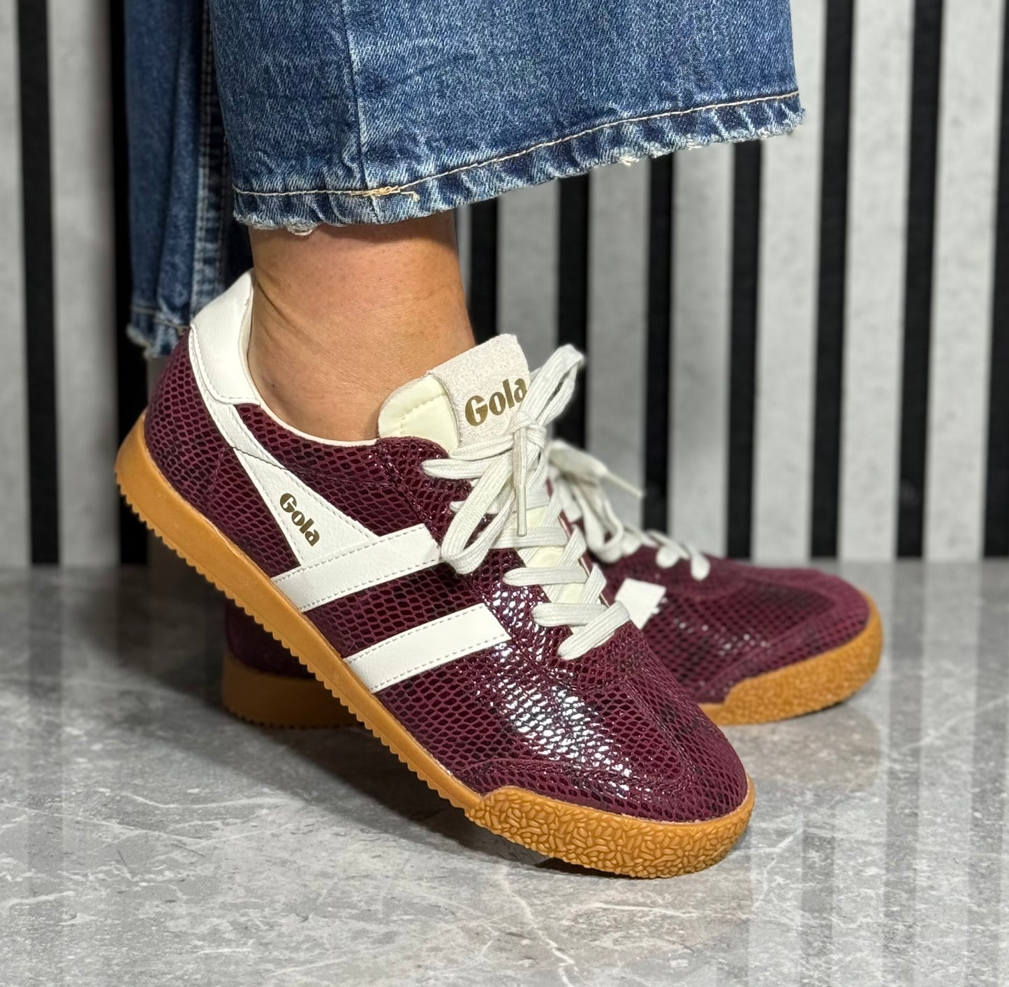 Gola - ‘Elan Serpent' Windsor Wine/Off White Trainer