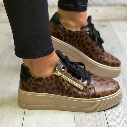 Patrizio Como - 'Ravenna' Animal Print Platform Trainer