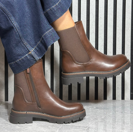 Redz - Brown Chunky Gusset Boot