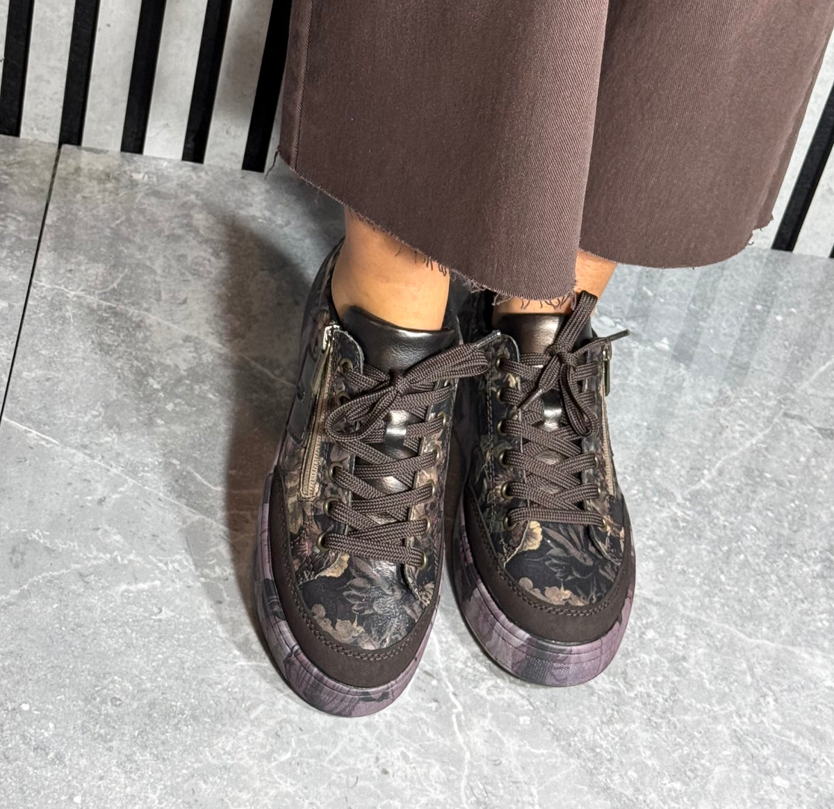 Rieker - Brown Floral Combo Trainer