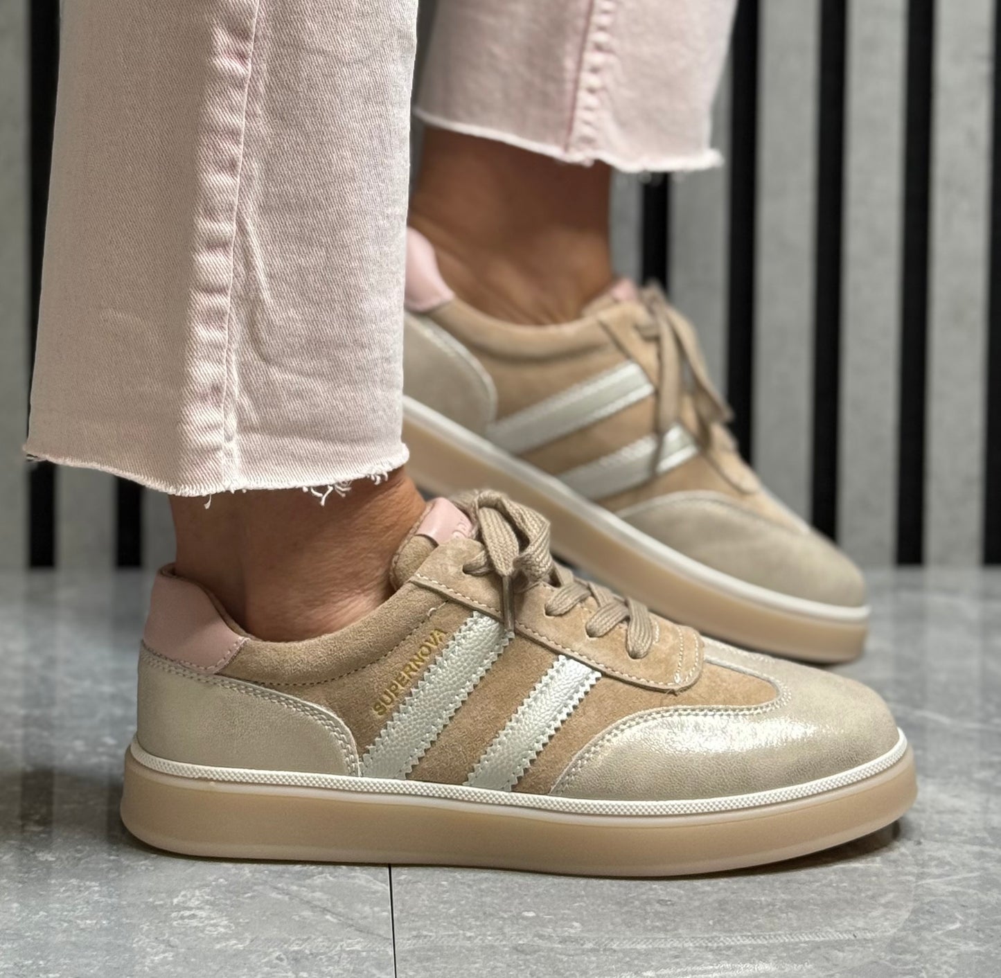 Drilleys- 'Seventy Five’ Topaz Jupitor Leather Trainer