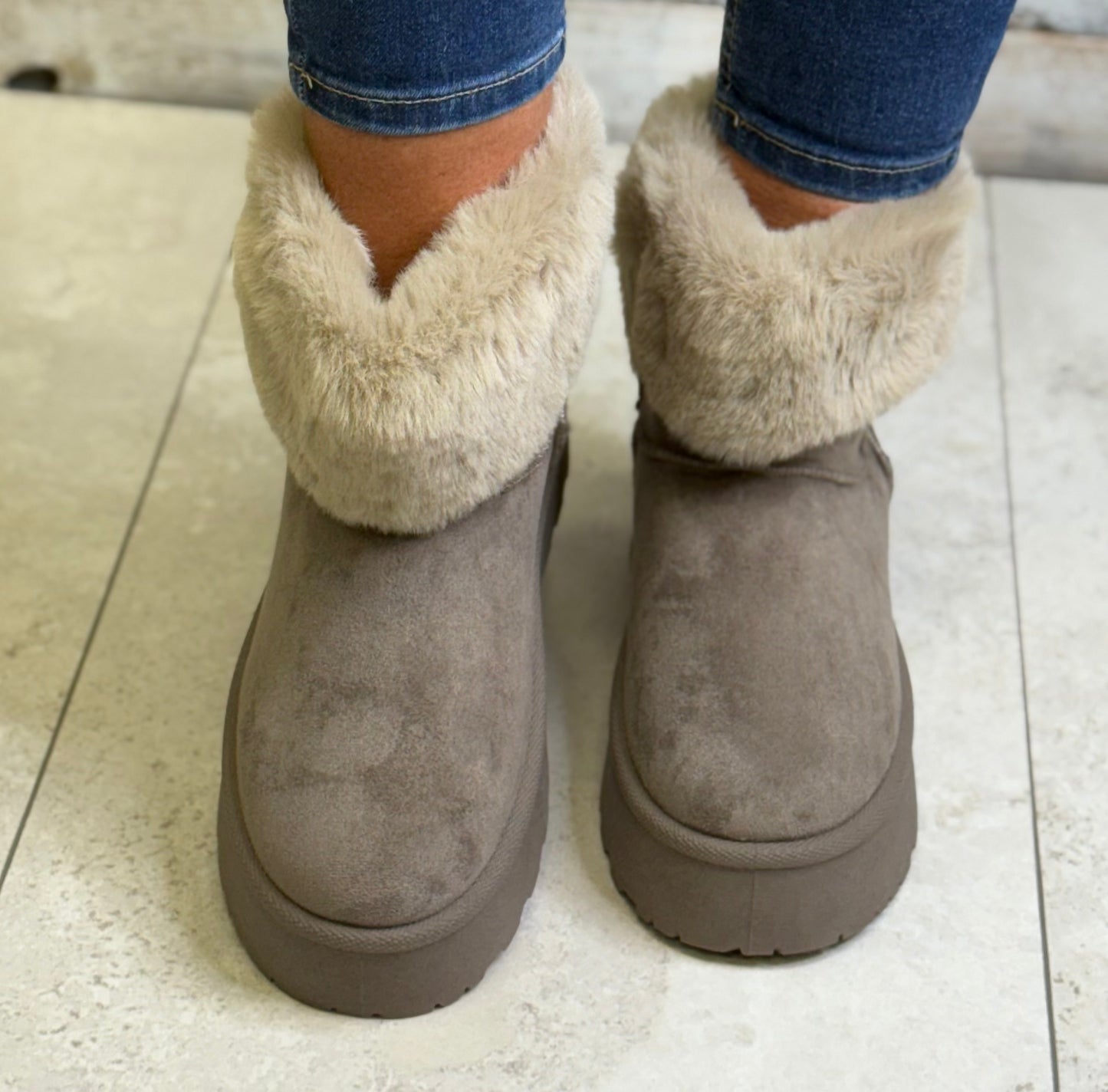 Tom Tailor - Mink Faux Fur Cuff Boot