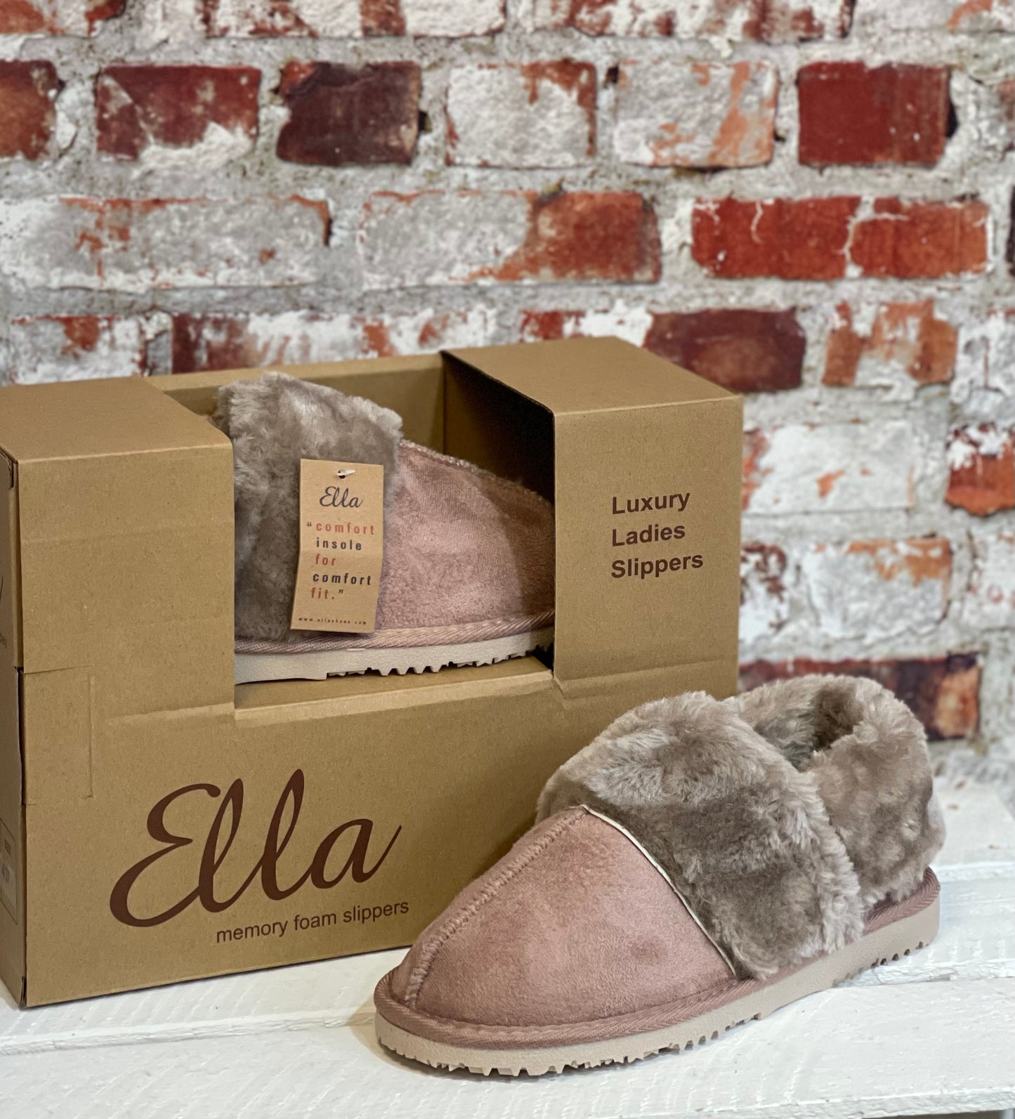 Ella - 'Billy' Pink Lined Slipper