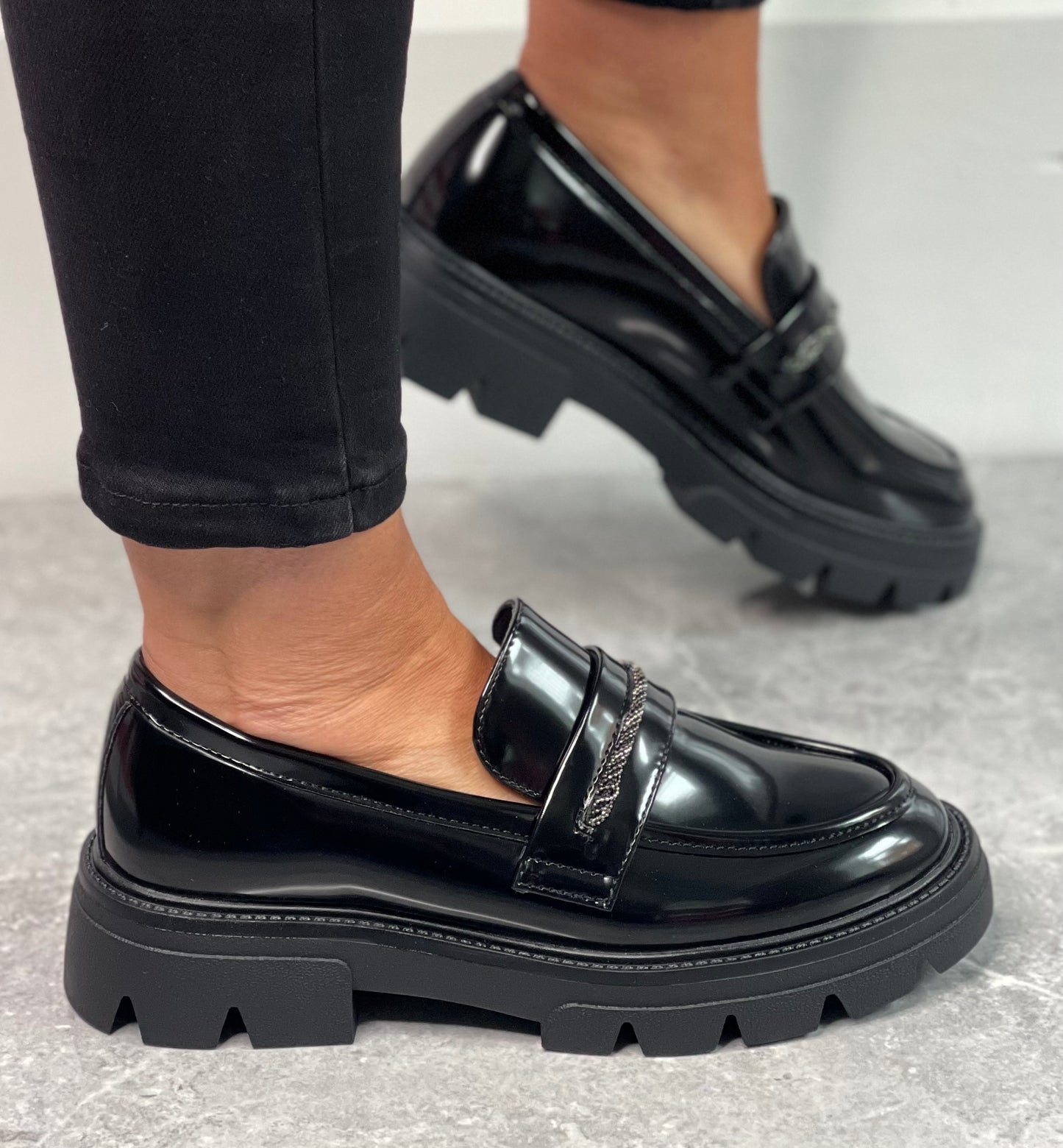 S Oliver - Black Patent Loafer