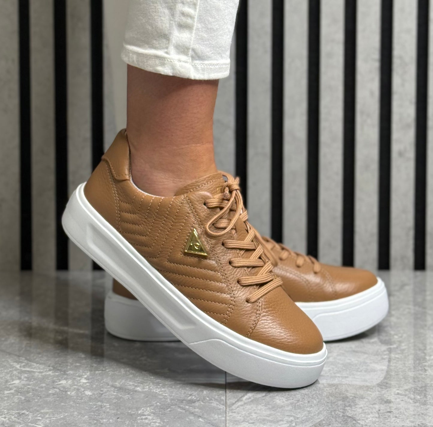 Pegada - Tan Leather Trainer