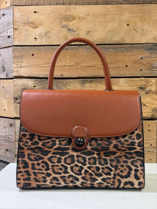 hannah k - 'Xena' Leopard Tan Combo Handbag