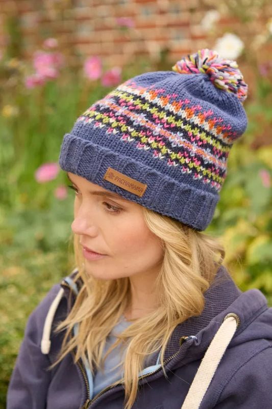 Pachamama  - ‘Iona’ Denim Roll Back Beanie Hat