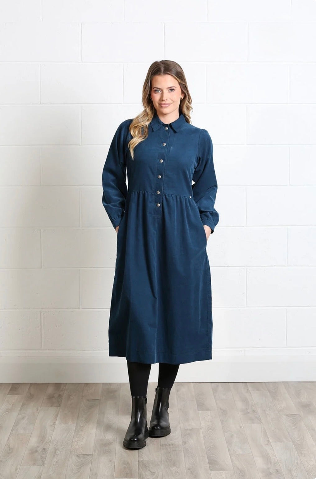 Rant & Rave - Hazel Teal Shirt Dress