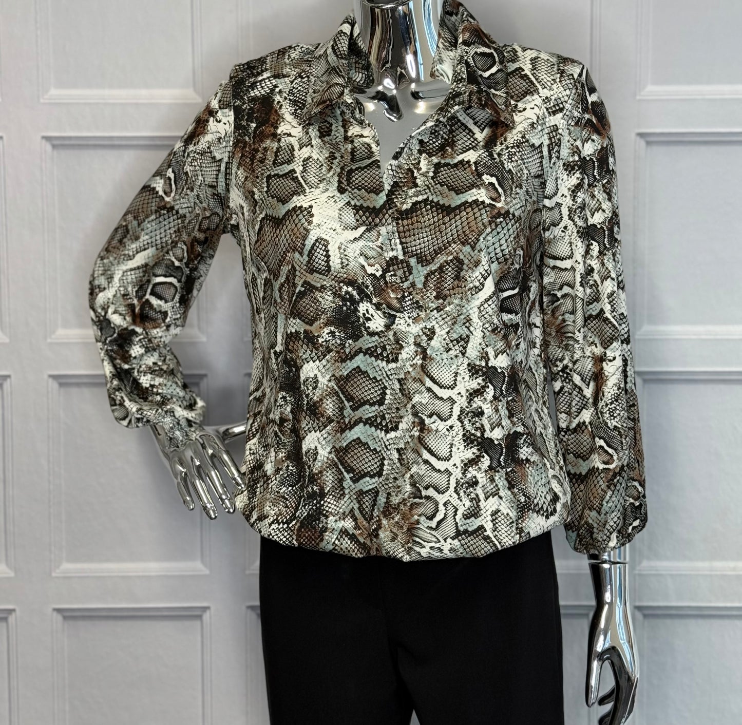Yew - Khaki Snakeprint Top