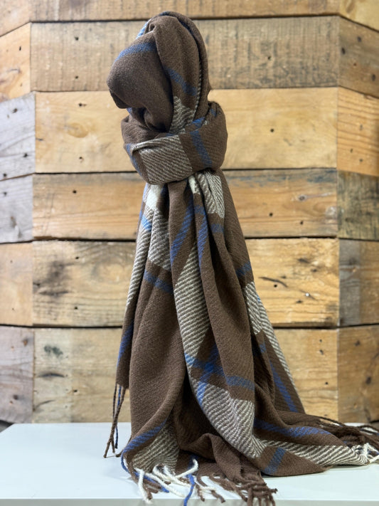 hannah k - Brown Checked Scarf