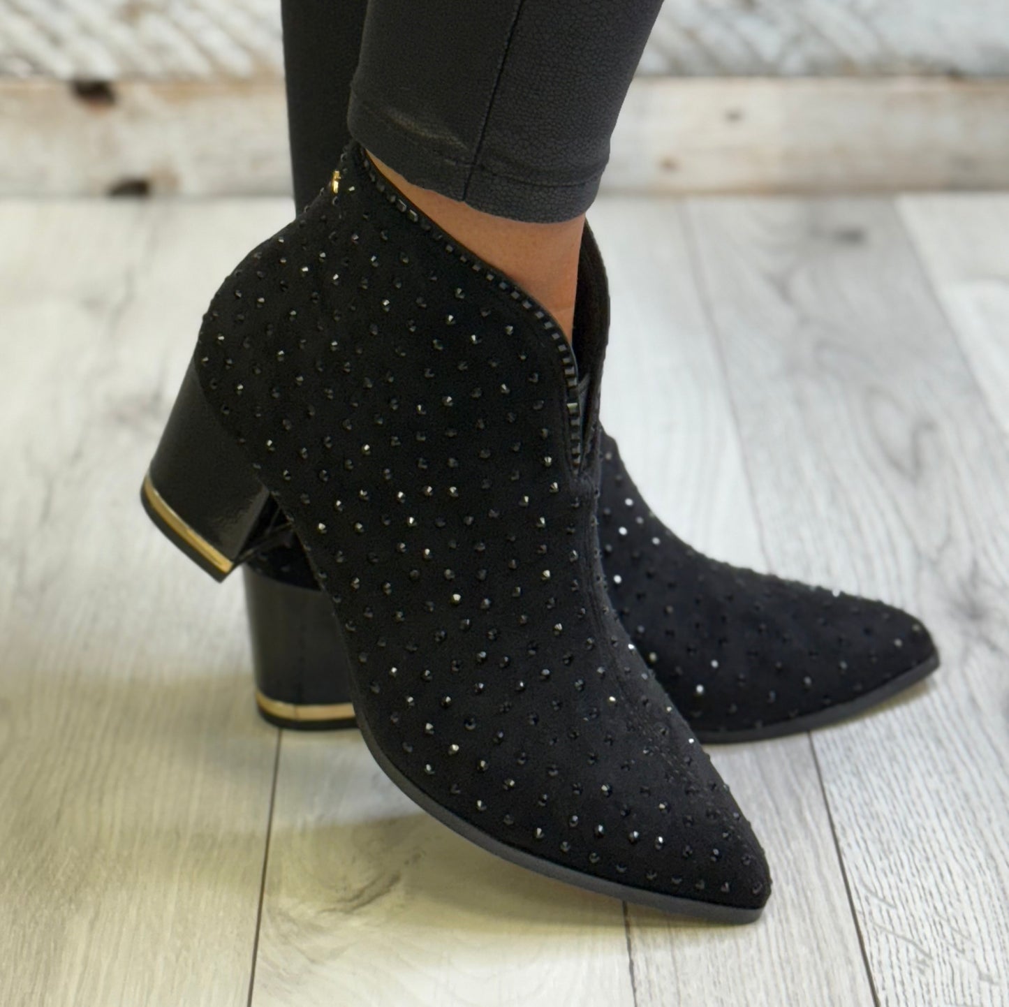 Kate Appleby - ‘Beaumaris' Schwarz Sparkle Ankle Boot