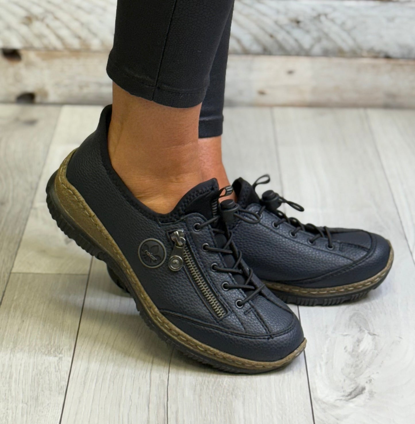 Rieker - Dark Navy Ready 2 Go Casual Leather Shoe