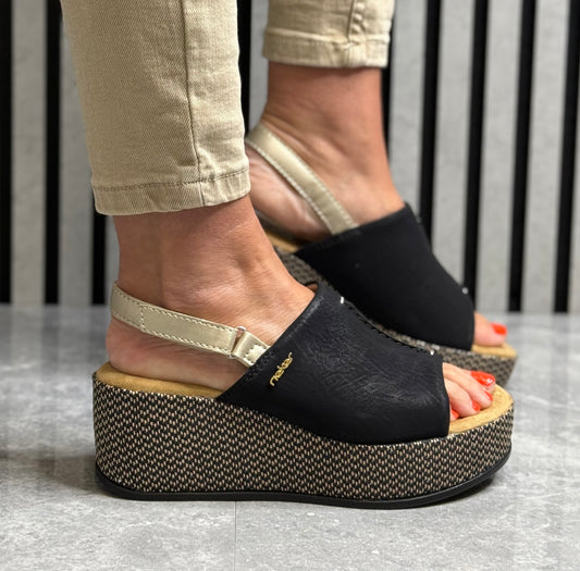 Rieker - Black Platform Sandal