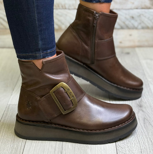 Fly London - Dark Brown Leather Boot
