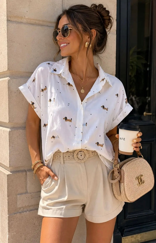 Off White Dachshund Print S/S Shirt