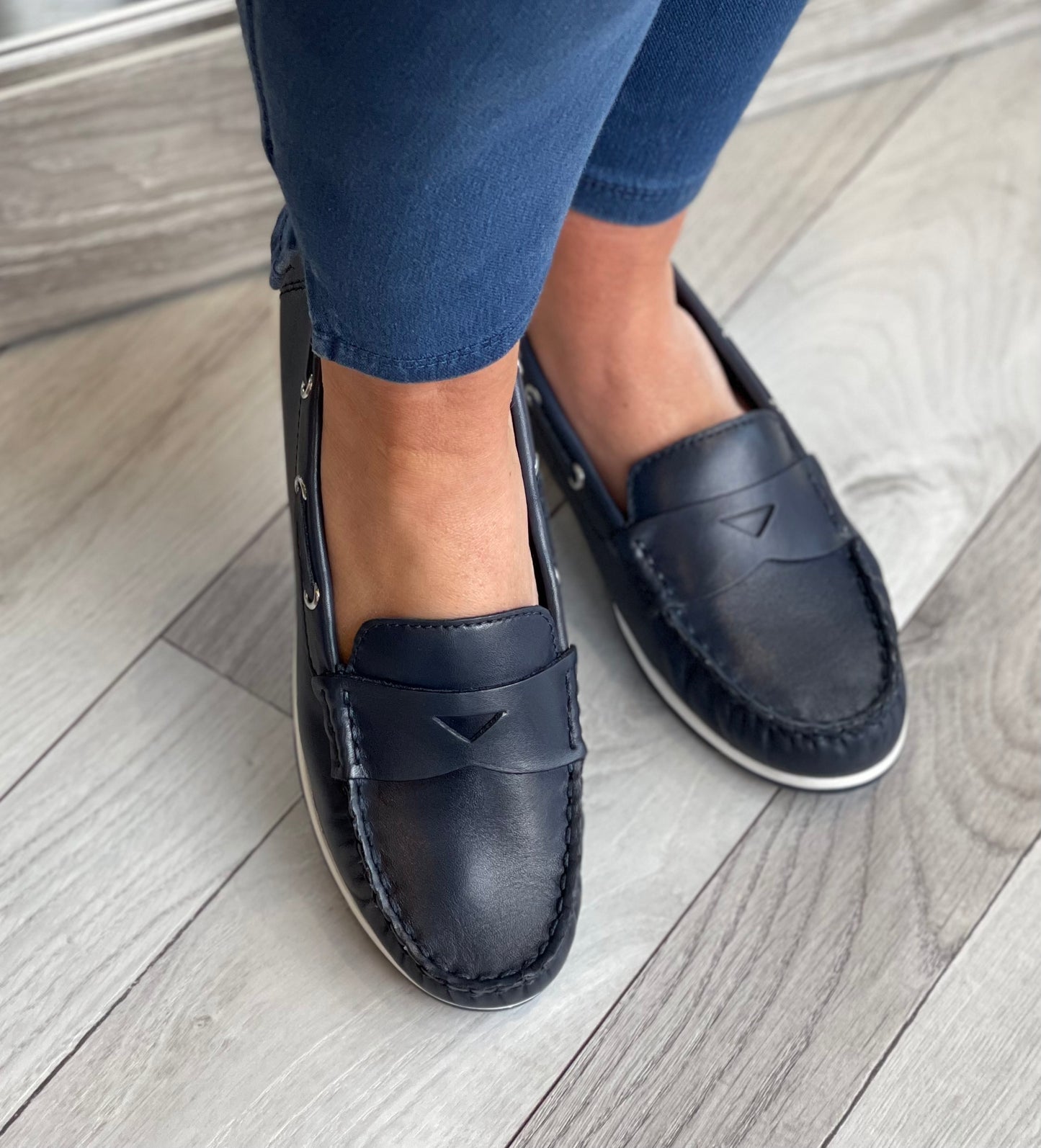 Marco Tozzi - Navy Leather Loafer