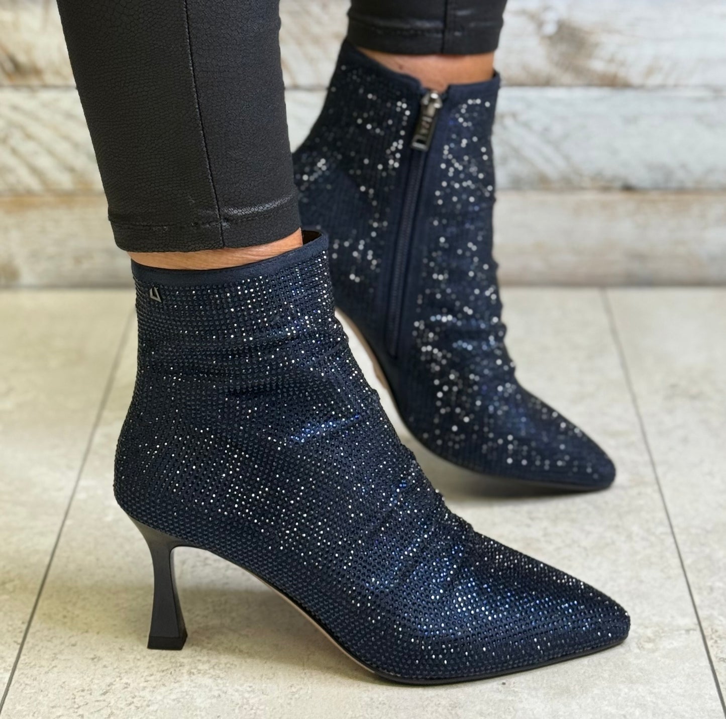 Una Healy - 'Piano Picker' Midnight Sparkle Heel Boot
