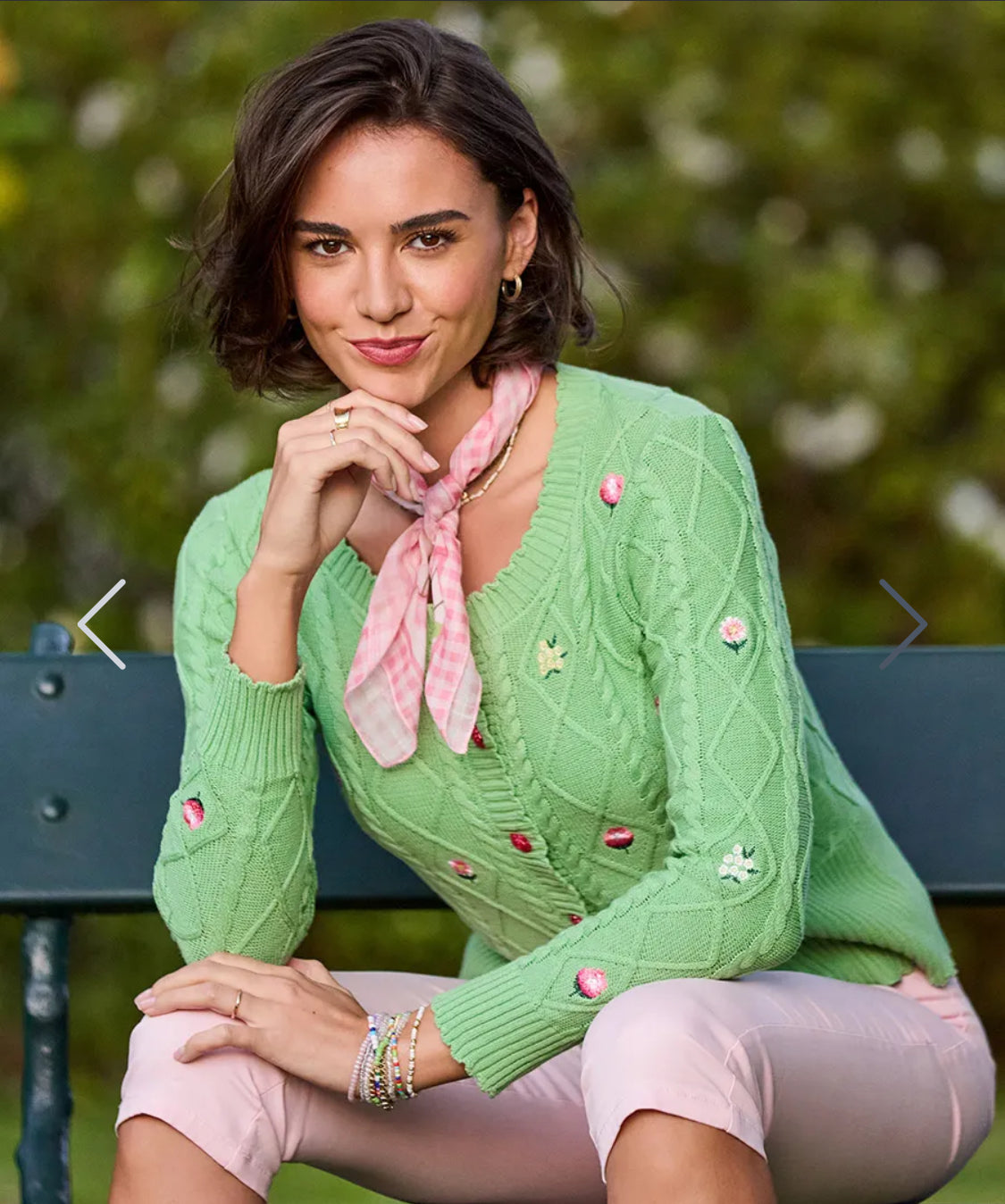 Joe Browns - ‘Penny’ Embroidered Floral Cable Knit Cardigan