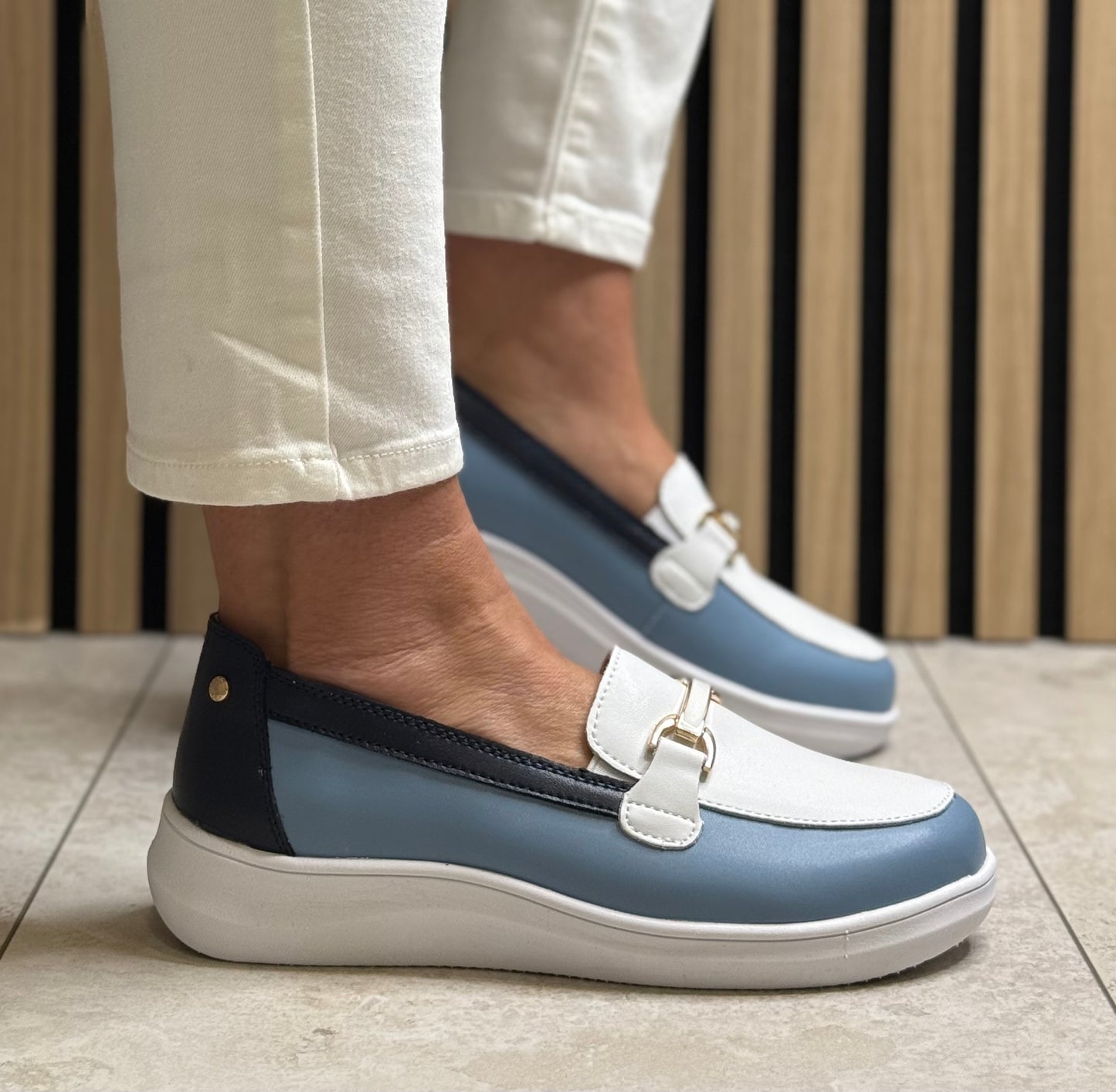 Patrizio Como - 'Furli' Powder/White Leather Loafer