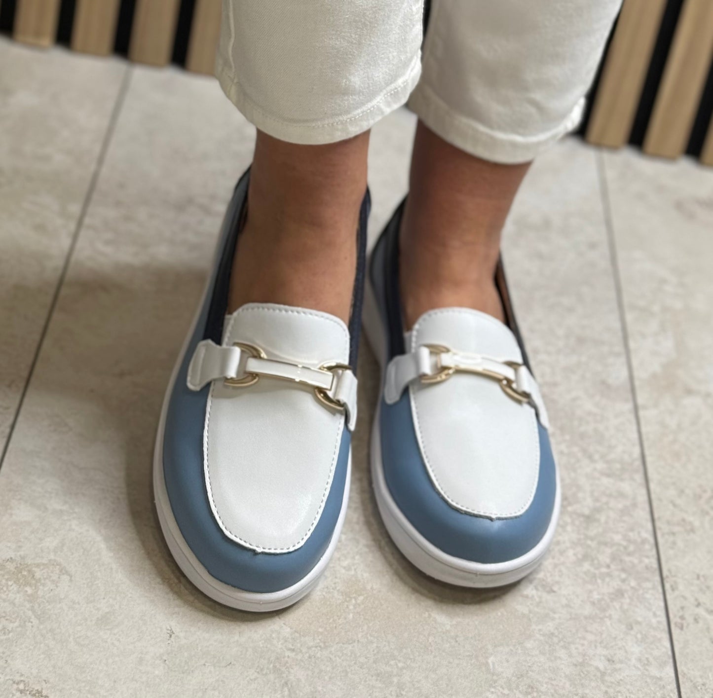 Patrizio Como - 'Furli' Powder/White Leather Loafer