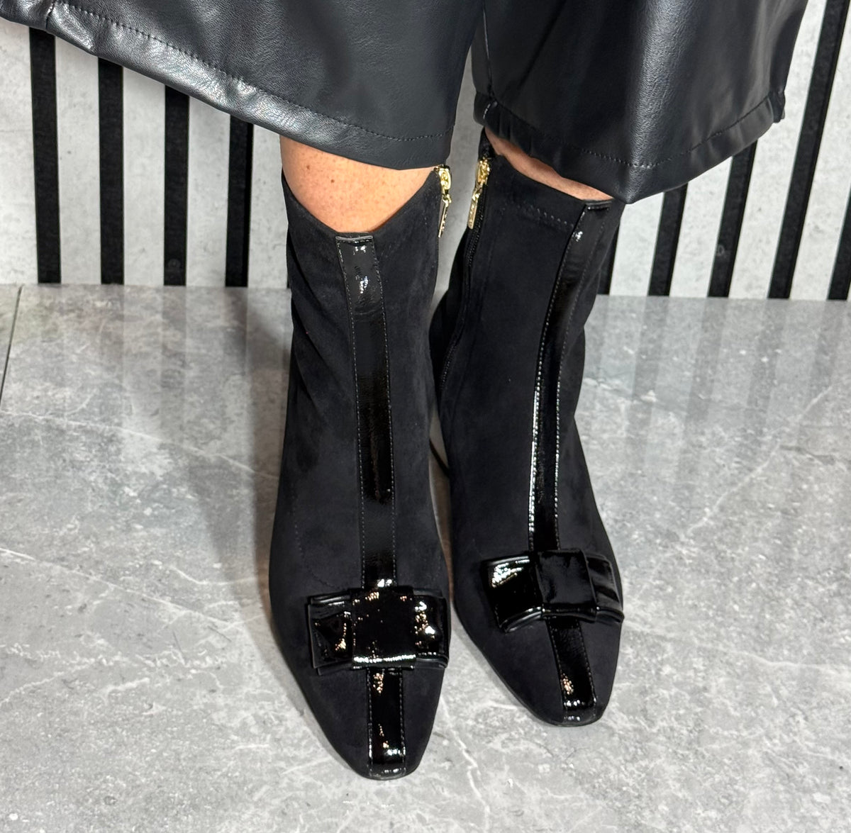 Kate Appleby - ‘Abbotsley' Schwarz Patent Trim Boot