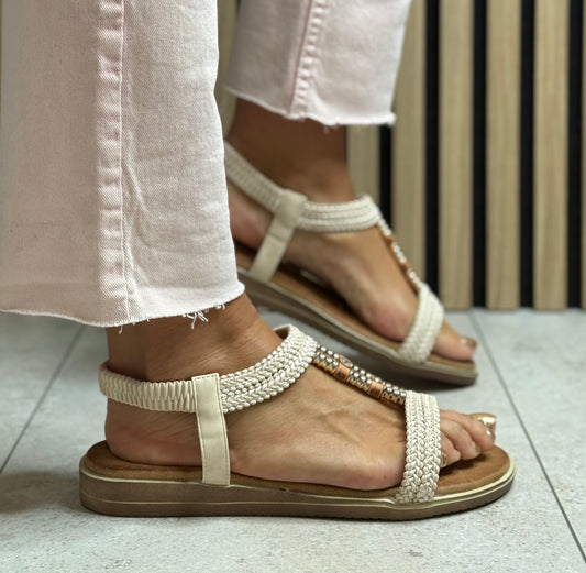 Lunar - 'Portofino' Beige Detail Sandal