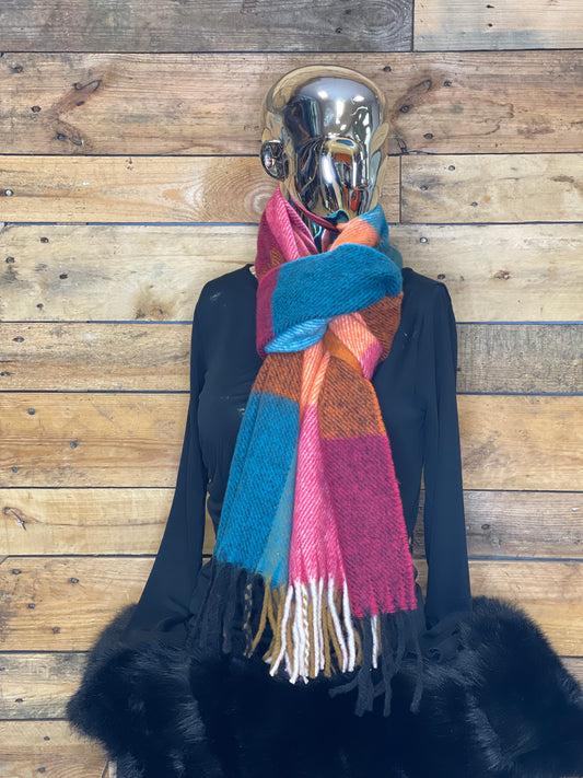 hannah k -  Orange Multi Scarf