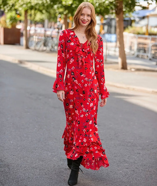 Joe Browns - Pheobe Ruffle Long Sleeve Maxi Dress