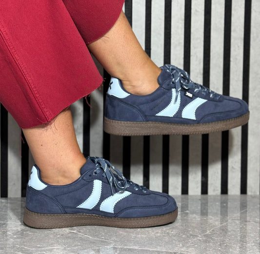 Xti - Navy/Blue Side Stripe Trainer (146125)