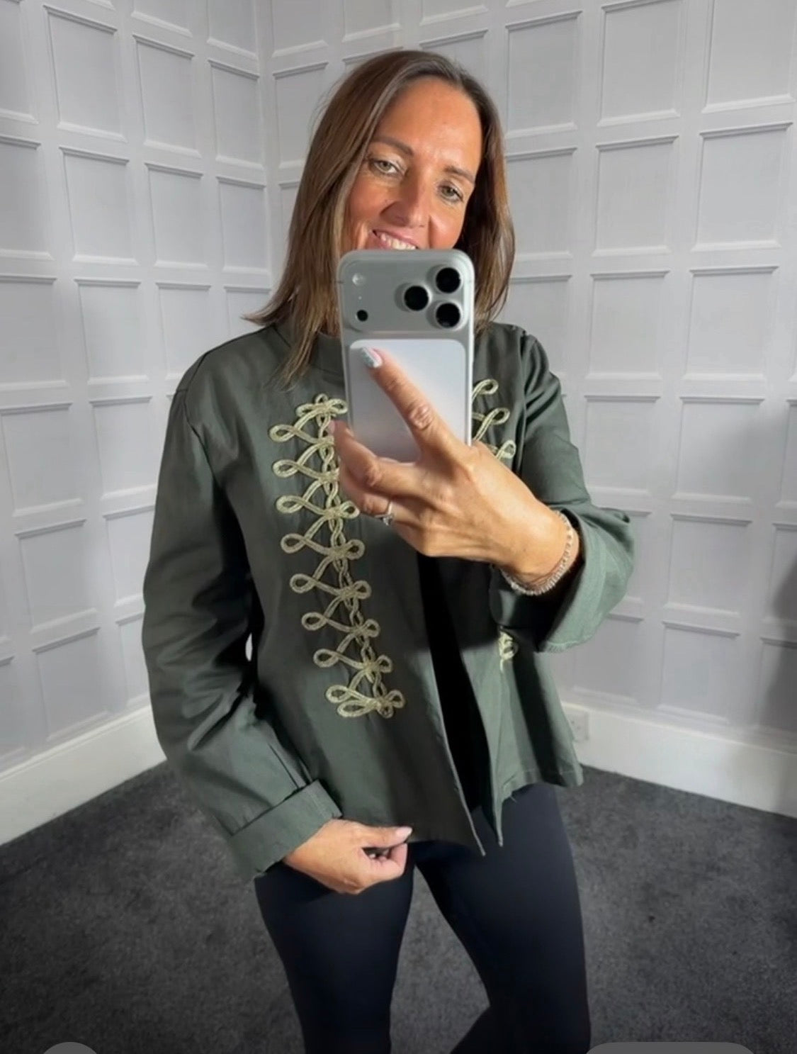 Khaki Edge To Edge Military Lightweight Jacket