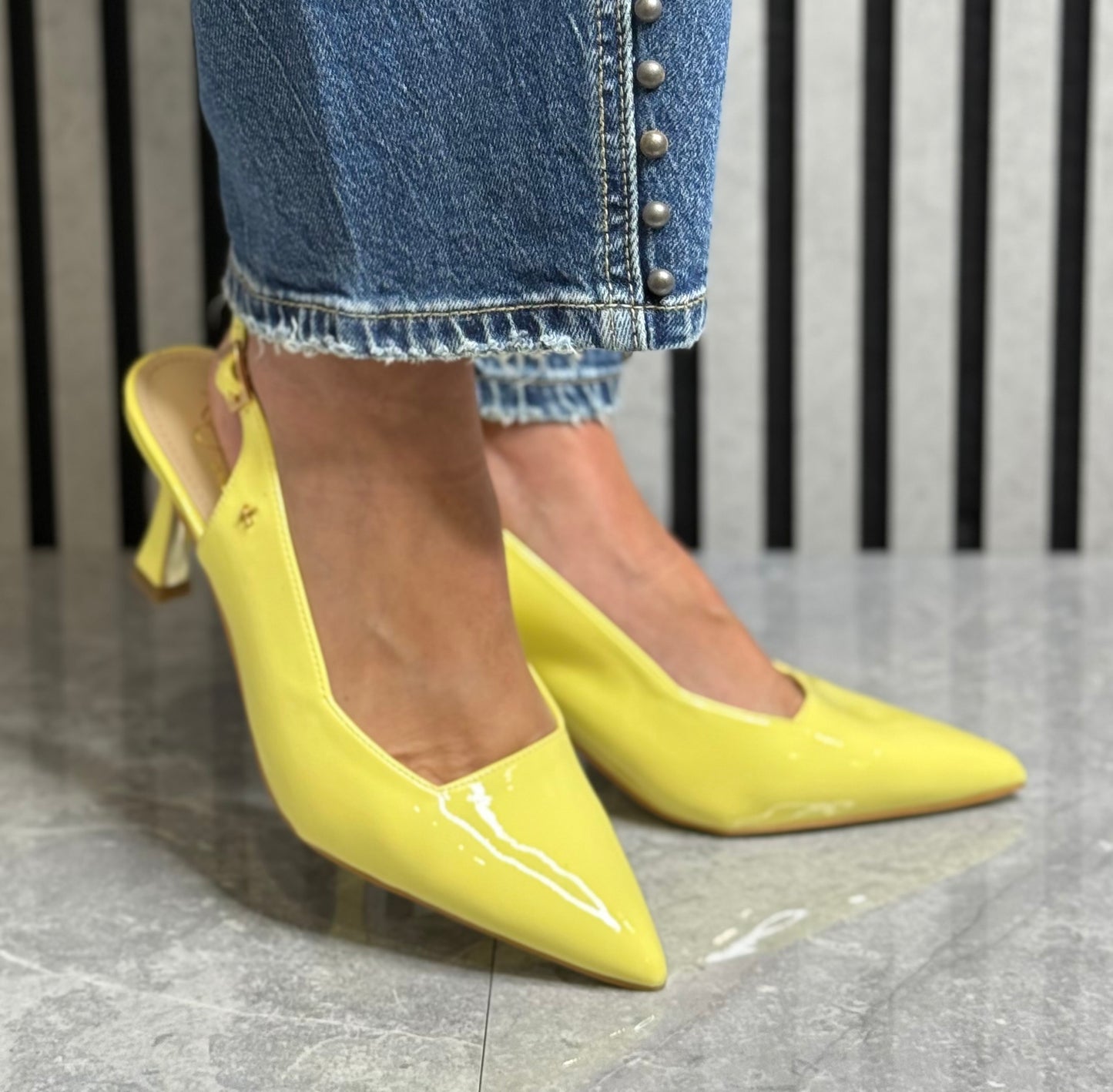 Kate Appleby - ‘Denham’ Sunflower Patent Sling Back Heel