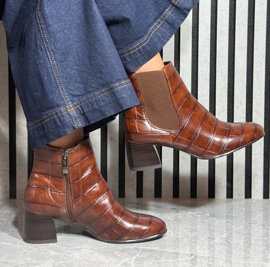 Tamaris - Muscat Croc Block Heel Boot
