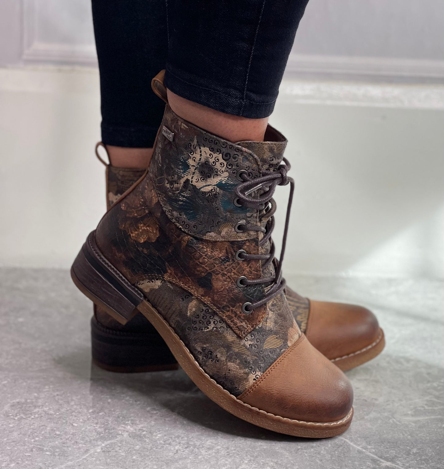 Rieker - Tan Multi Print 'Tex' Boot