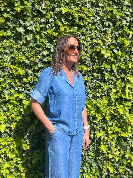 b.young - ‘BYKOSMO’ Mid Denim Blouse
