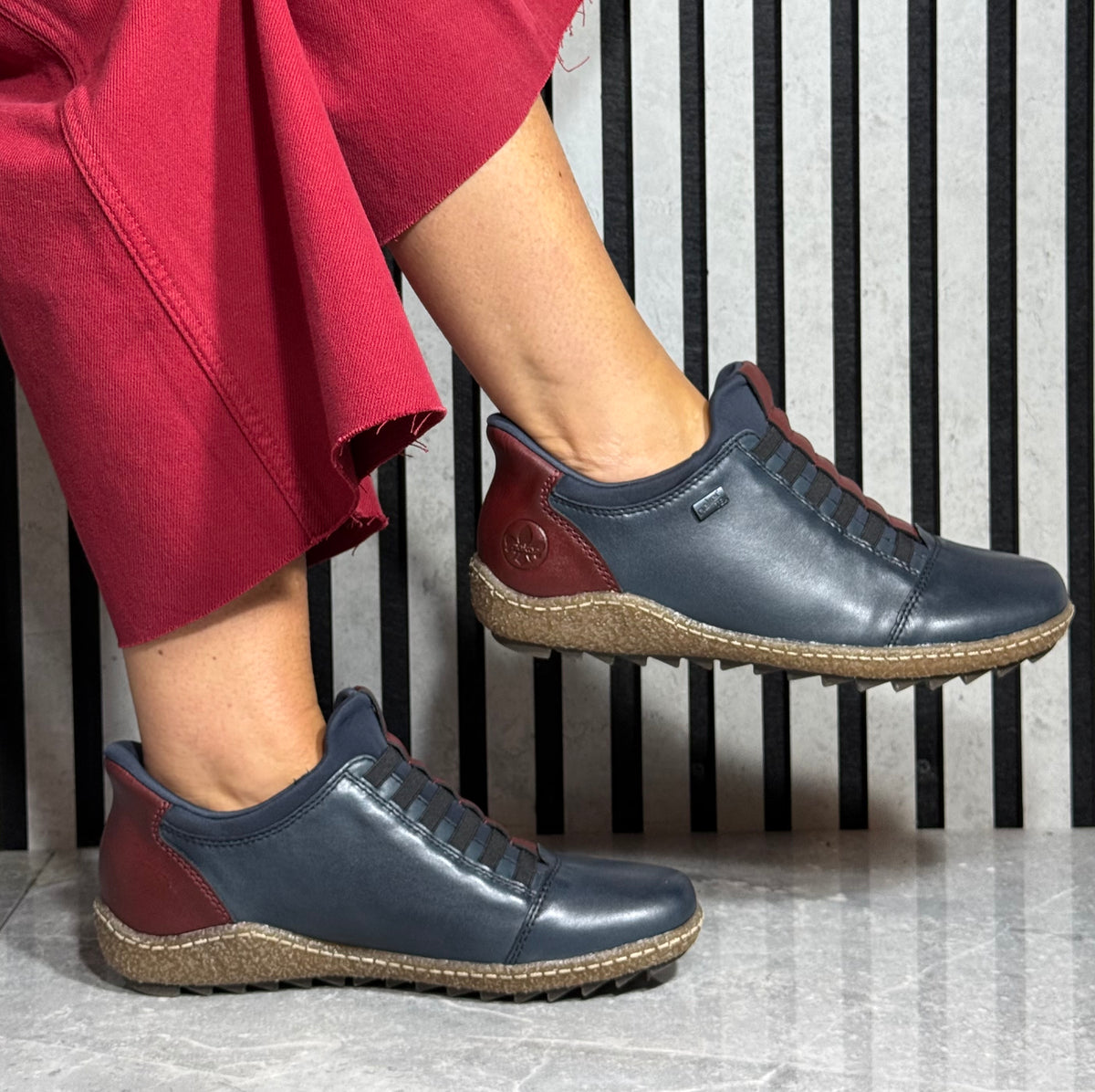 Rieker - Navy Leather 'TEX' Shoe