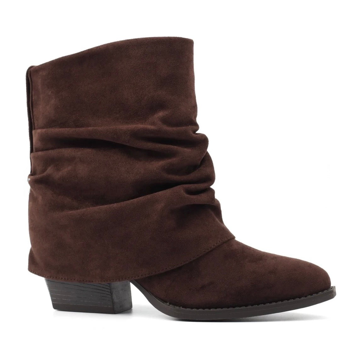 Lunar - 'Monica' Dark Brown Ruched Ankle Boot
