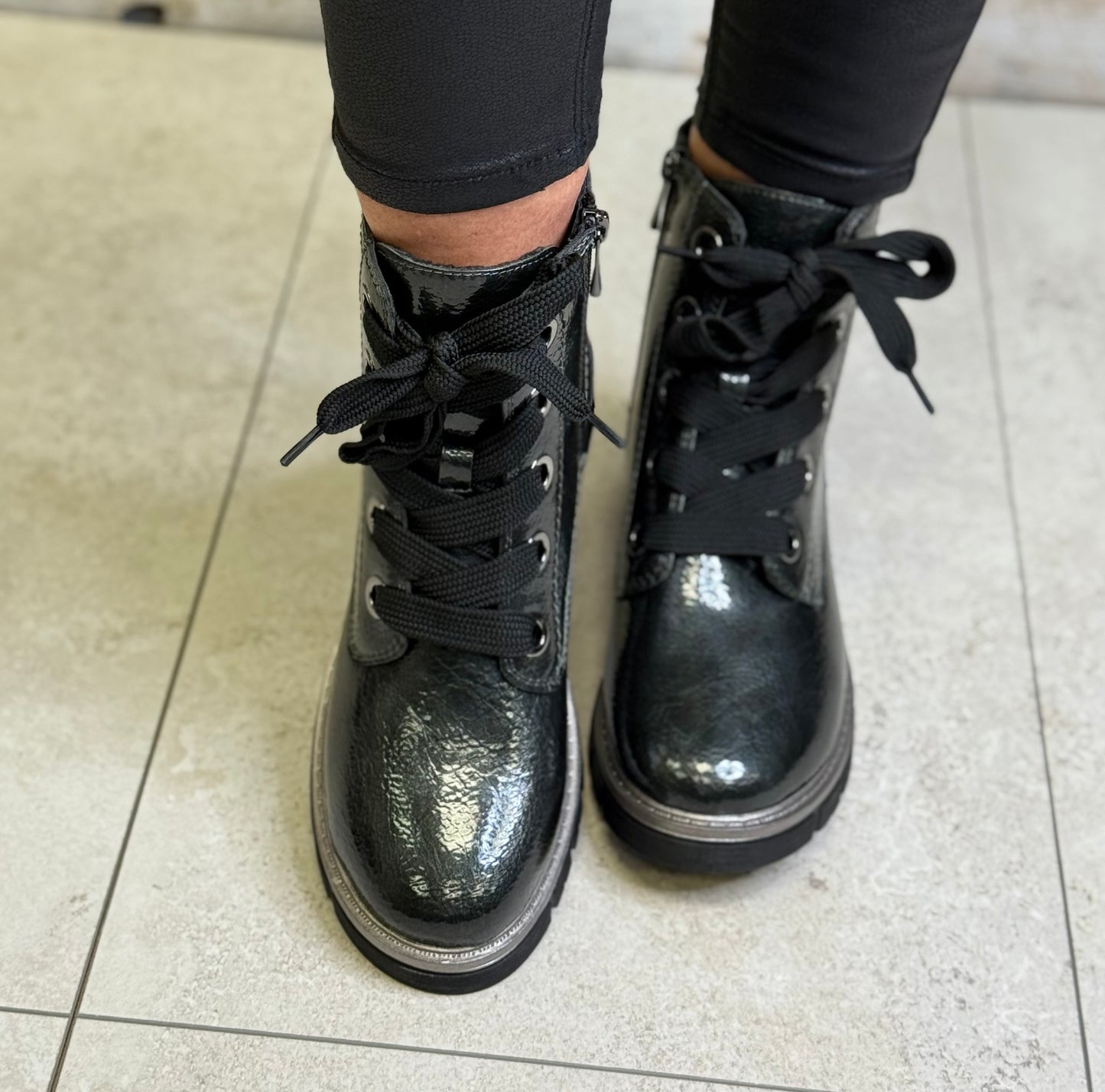 Lotus - 'Jojo' Grey Patent Boot