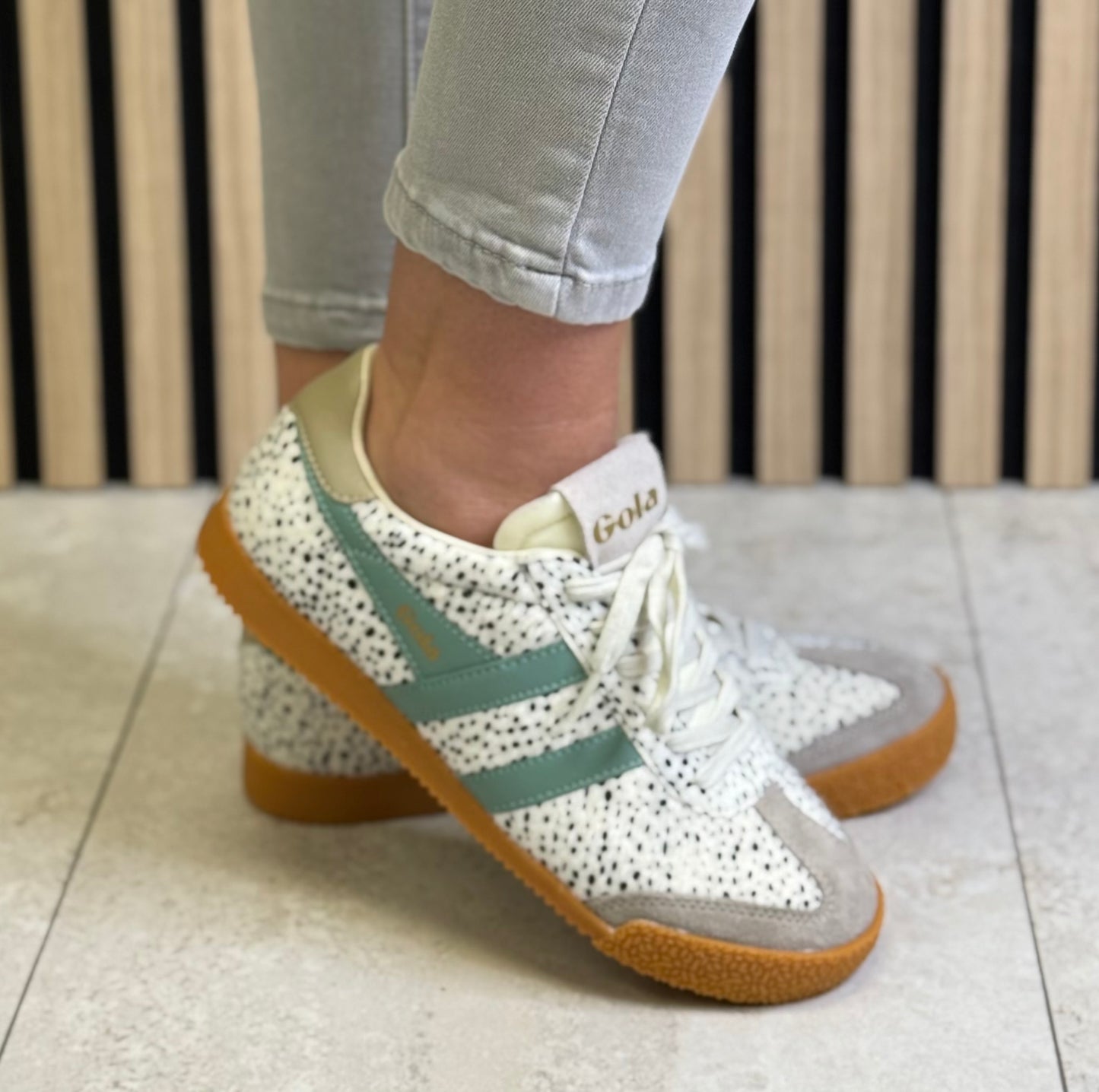 Gola - ‘Elan Savanna' Cheetah/Feather Grey/Green Mist Trainer