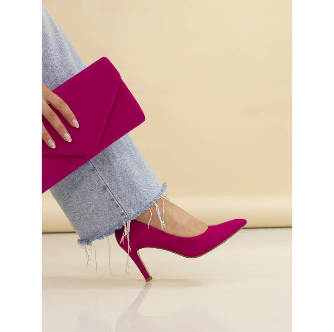 Lunar - 'Amy' Fuchsia Court Shoe