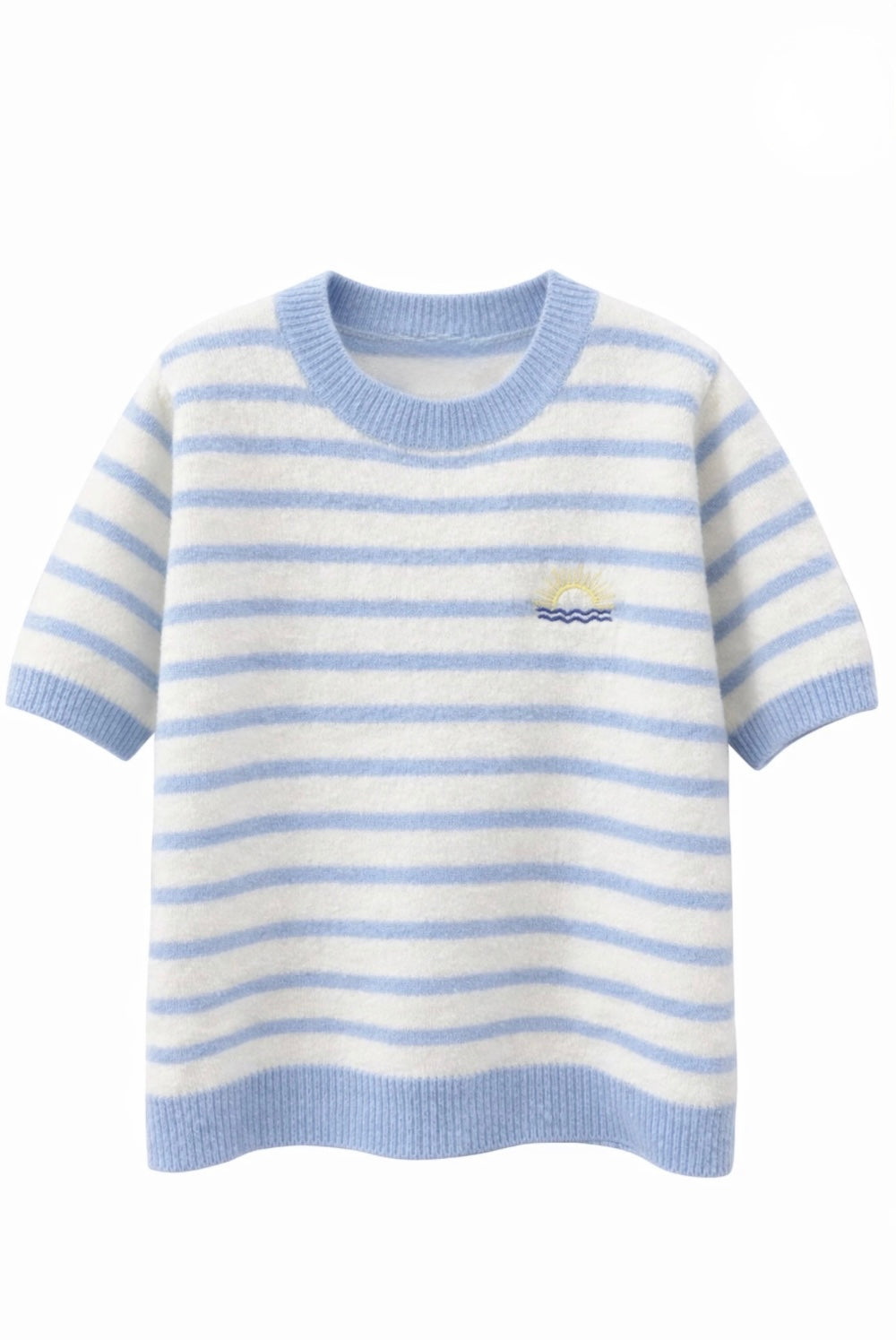 Powder/White Stripe S/S Knit
