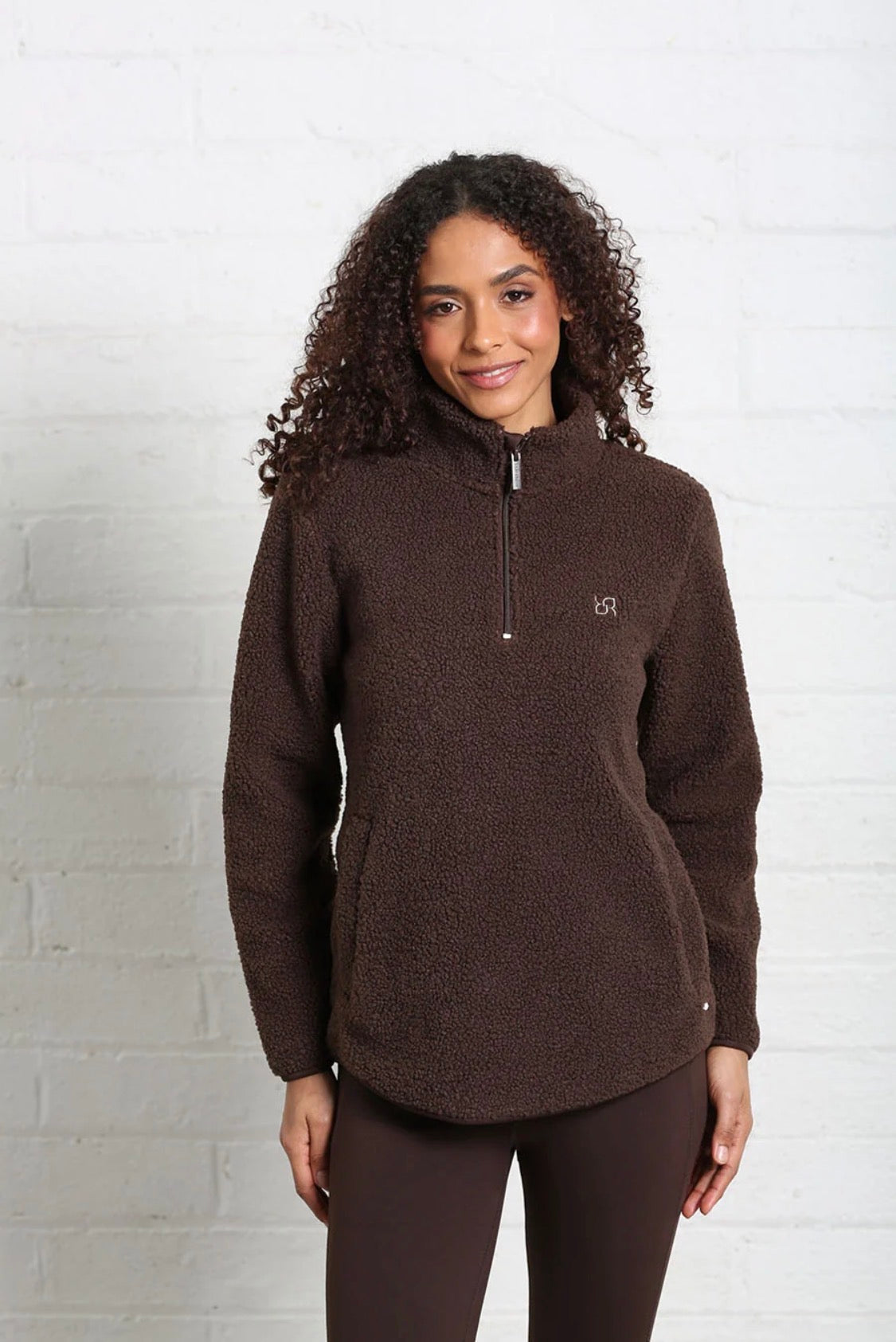 Rant & Rave - Gia Chocolate 1/2 Zip Teddy Fleece