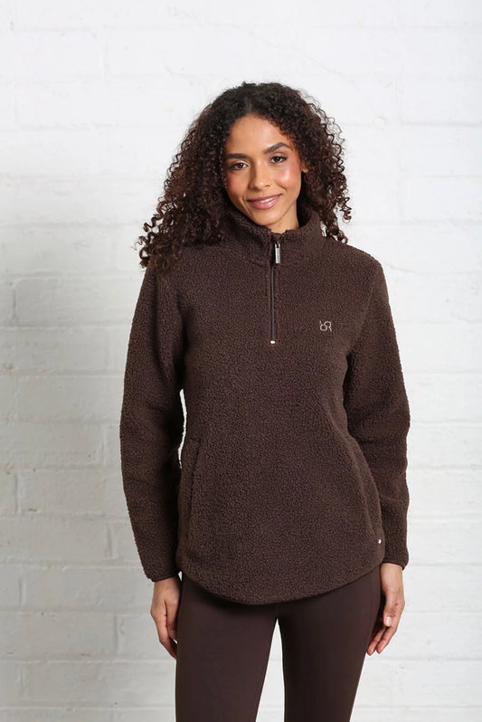 Rant & Rave - Gia Chocolate 1/2 Zip Teddy Fleece